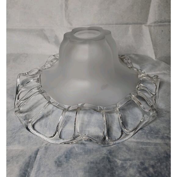 Beautiful Vintage Duncan Miller Frosted Glass Platter 14" & Bowl 11" Round - Picture 7 of 12